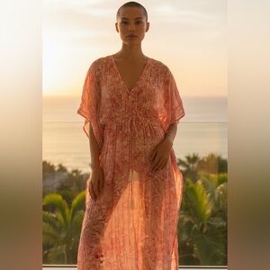 Floral Pink Caftan by Rujuta Sheth for Anthropologie